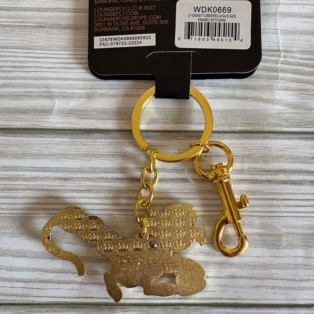 RARE🏰Loungefly Disney Cinderella Gus Gus Enamel Keychain - Picture 2 of 4